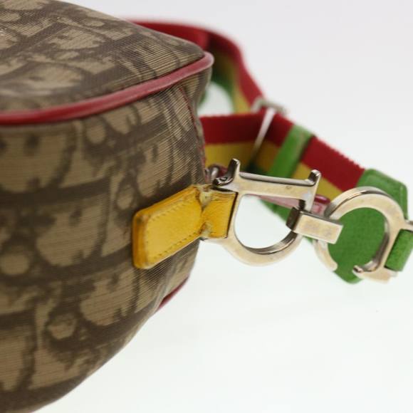 Christian Dior Trotter Canvas Shoulder Bag Rasta Color Brown Auth rd4643 - Picture 9 of 16